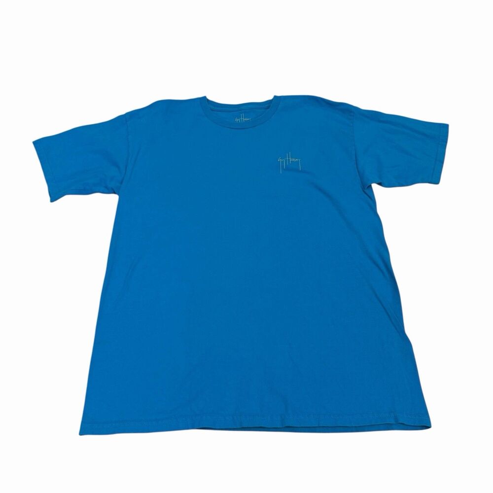 Guy Harvey T-Shirt‎ Short Sleeve Large Blue Marlin Dorado Mahi Ocean Crewneck